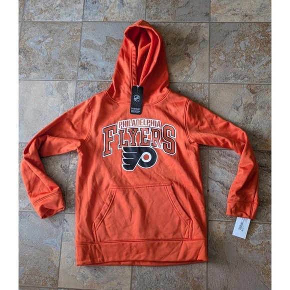 NHL Philadelphia Flyers Hoodie Youth Size M 8-10 Hockey Pullover Pocket Orange - Picture 1 of 5